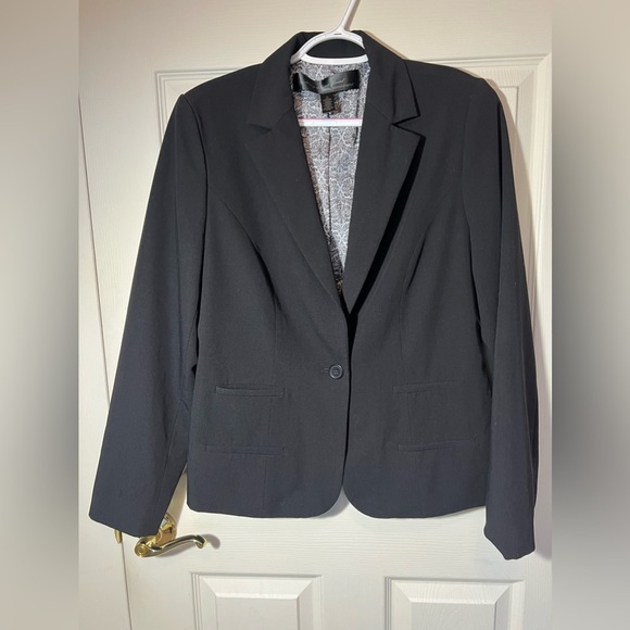 Apostrophe Black Jacket Business Career Blazer Size 10 Lined Pockets - Picture 1 of 8